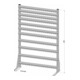 Présentoir fixe unilatéral 74 bacs de rangement PS laqué à la poudre gris clair, 1030x1585 mm
