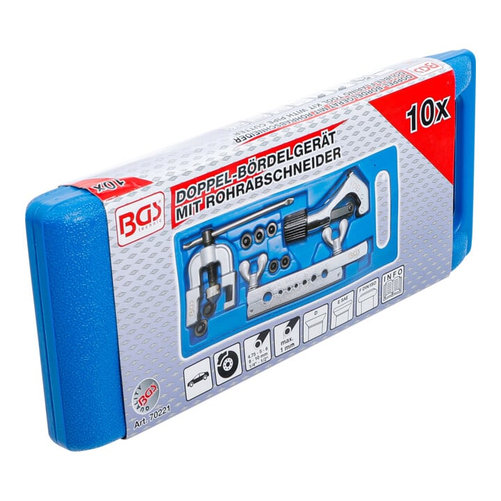 Presse à collets doubles avec coupe-tubes BGS 10 pièces