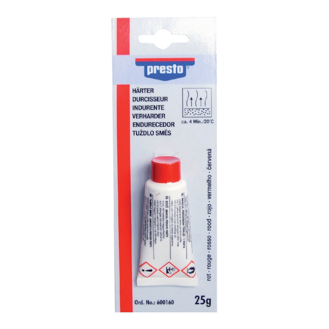 PRESTO Härter für Spachtel 25 g, rot Bli