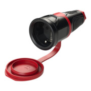 Prise de courant avec terre IP54 caoutchouc intégral + bande de couvercle 16A / 250V AC / 3p (2P+E)