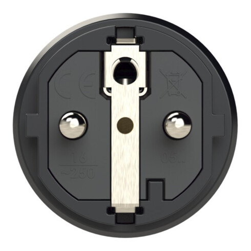 Prise de courant avec terre IP54 caoutchouc plein + prise de terre 16A / 250V AC / 3p (2P+E)