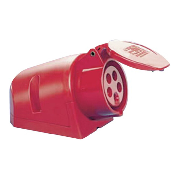 CEE Prise murale 32 A 400 V, 6 h, avec couvercle rabattable IP44