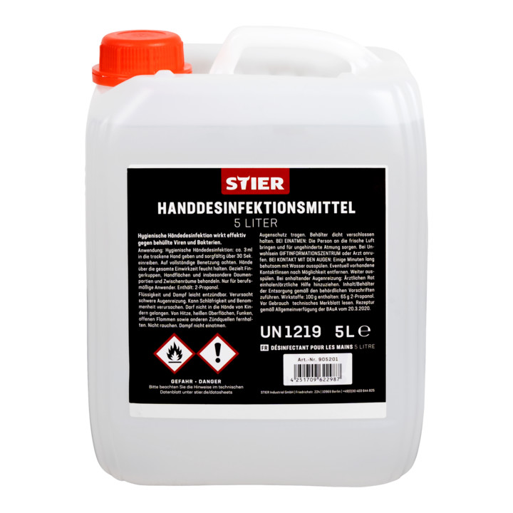 Produit de désinfection des mains STIER, 5 litres
