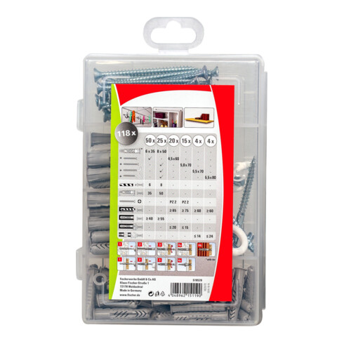 PROFI-BOX fischer Cheville universelle UX + vis + crochets