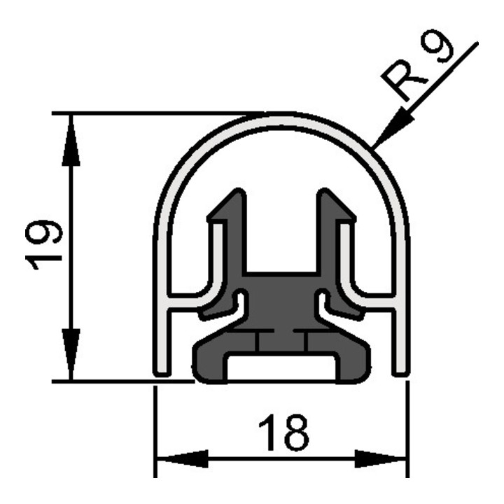 Profil de protection des doigts d'athlète Bandes.BU-18K L.1000mm Bandes.silverf.