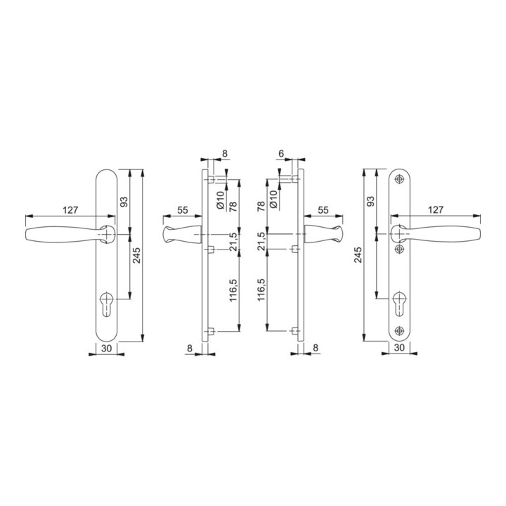 Profil-Garnitur NY 1810/3346 Alu.F9 PZ f.TS 67-72mm