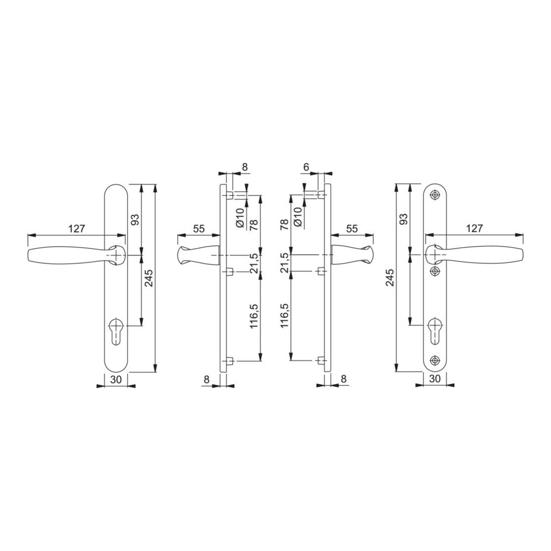 Profil-Garnitur NY 1810/3346 Alu.F9 PZ f.TS 67-72mm