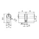 Profildoppelzylinder PZ NuG eins.Anz.Schlü.3 versch.-schl.BKS-4