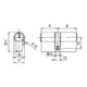 Profildoppelzylinder PZ 8812 40/75mm NuG beids.Anz.Schlü.3 versch.-schl.BKS-4