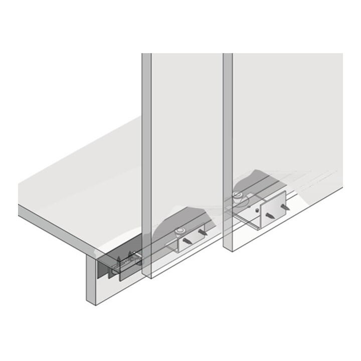 Profilé de guidage Hettich pour guidage de porte inférieur STB 11 Alu. blk 6000mm