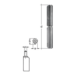 Profilrolle Band-L.140mm STA blk Stift-Ø 9mm GAH