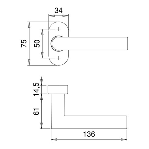 Profiltür-Drückerlochteil 1108/2033 VA EST ov.8mm ger.EDI