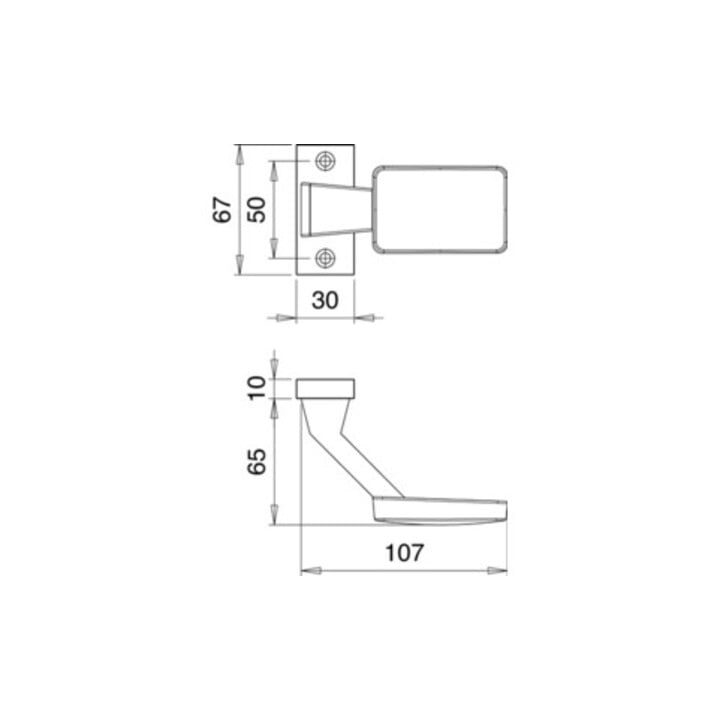 Profiltür-Knopf 1316/0000 Alu.F1 Aufnahme M12 gekr.