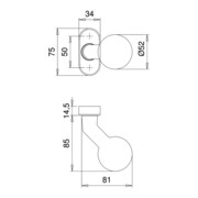 Profiltür-Knopf 2033/4020 Material VA EST EDI-3