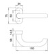 Profiltürdrückerlochteil 1300/2033 Alu.F1 ov.8mm gekr.EDI-3