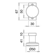 Profiltürknopf 1394/0000 Alu.F1 Aufnahme M12 ger.EDI-4