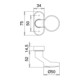 Profiltürknopf 2033/1610 Material Alu.F1 4-KT.8mm fest/drehbar EDI-3