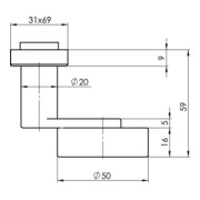 Profiltürknopf OGRO 3020A/6620 ER re.zgd.Material VA ER fest OGRO-4