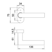 Profiltür-Drückerlochteil 1108/2033 VA EST ov.8mm ger.EDI-4