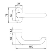 Profiltürdrückerlochteil 1300/2033 Alu.F12 ov.8mm courbé-3