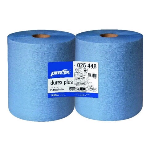 profix Putztuch durex plus L380xI360 env. mm bleu 3 couches, perforé 500 pièces/rl