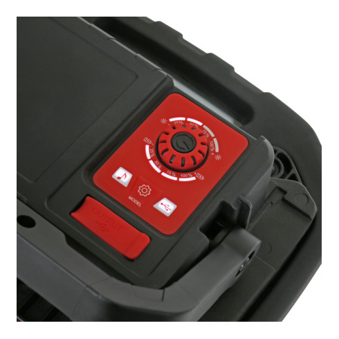 Projecteur de chantier à LED COB sans fil STIER, 4 000 lumens, 40 W, avec haut-parleur Bluetooth