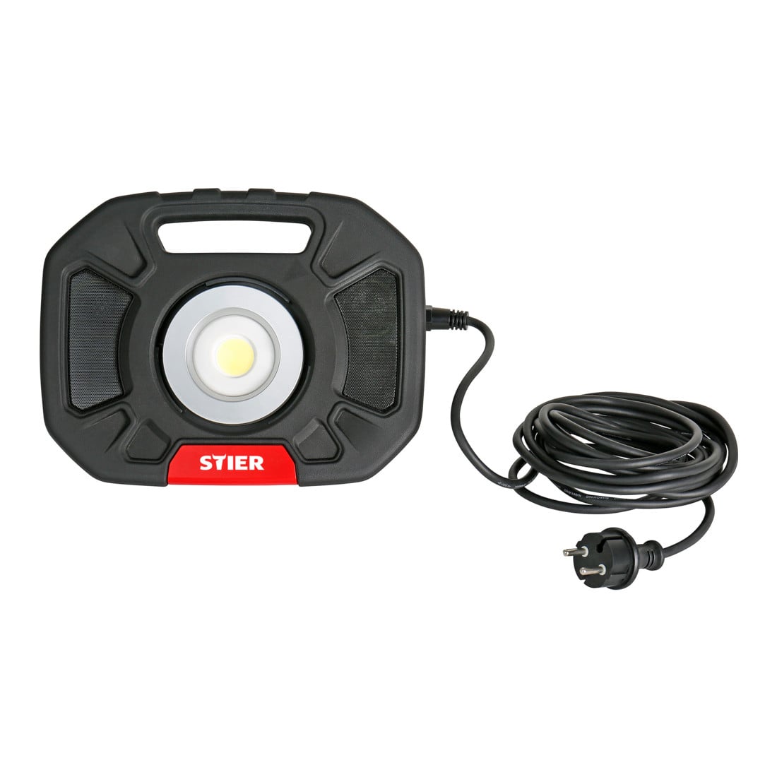 Projecteur de chantier à LED COB sans fil STIER, 4 000 lumens, 40 W, avec haut-parleur Bluetooth