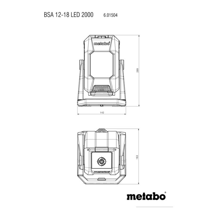 Projecteur de chantier sans fil Metabo BSA 12-18 LED 2000, carton