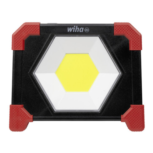 Projecteur de chantier sans fil Wiha 30 W, 3 000 lm, 3 modes d’éclairage avec pied & aimant