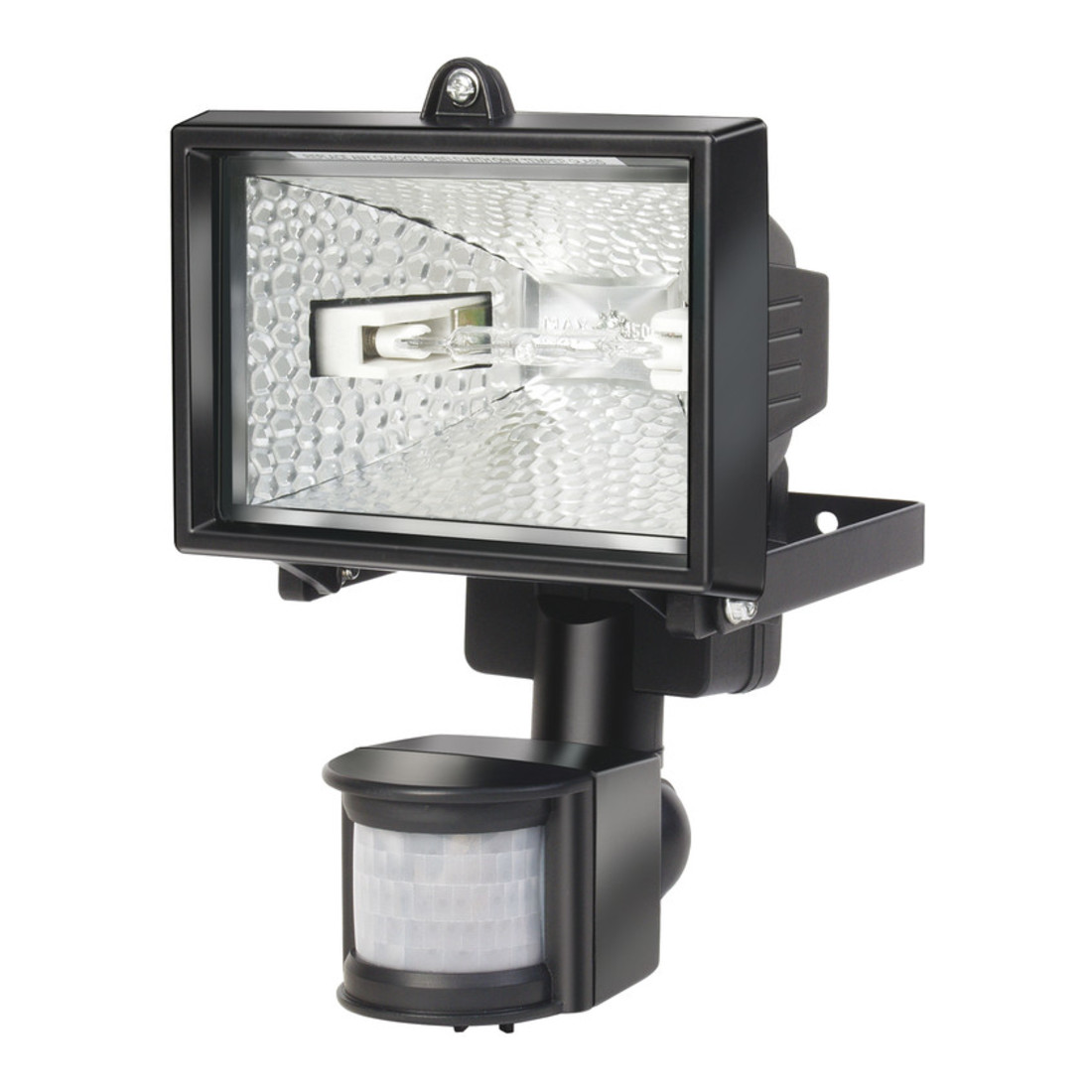 Projecteur halogène H 150 IP44 avec détecteur de mouvements infrarouge 120W 2216lm noir Catégorie rendement énergétique C