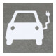 PROline-thermo Film de marquage Symbole voiture électrique avec prise 1000 x 700 mm blanc