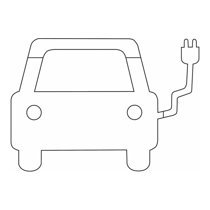 PROline-thermo Film de marquage Symbole voiture électrique avec prise 1000 x 700 mm blanc
