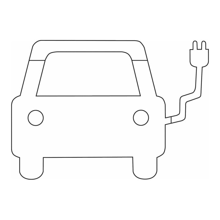 PROline-thermo Markierungsfolie Symbol Elektro-Auto mit Stecker 1000 x 700 mm weiß