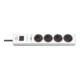 Prolongateur multiprise hugo! avec parasurtenseur 19.500A 4 prises blanc 2m H05VV-F3G1,5-1