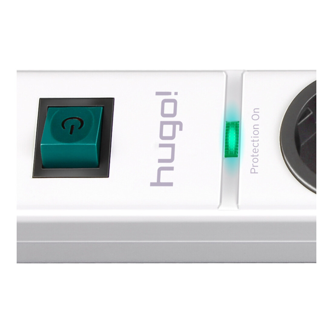 Prolongateur multiprise hugo! avec parasurtenseur 19.500A 4 prises blanc 2m H05VV-F3G1,5