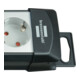 Prolongateur multiprise Premium-Line 6 prises noir/gris clair 3m H05VV-F 3G1,5-2