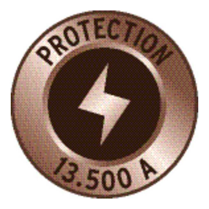 Prolongateur multiprise Super-Solid avec parasurtenseur 13.500A 5 prises argent 2,5m H05VV-F 3G1,5