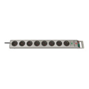 Prolongateur multiprise Super-Solid avec parasurtenseur 13.500A 8 prises argent 2,5m H05VV-F 3G1,5