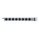 Prolongateur multiprise Super-Solid avec parasurtenseur 13.500A 8 prises argent 2,5m H05VV-F 3G1,5-2