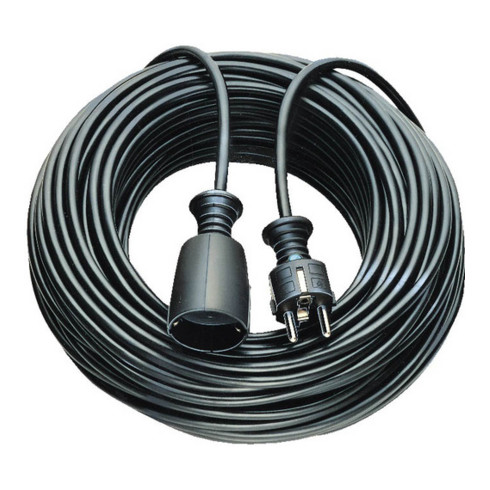 Prolunga in plastica nera, 10m, H05VV-F 3G1,5