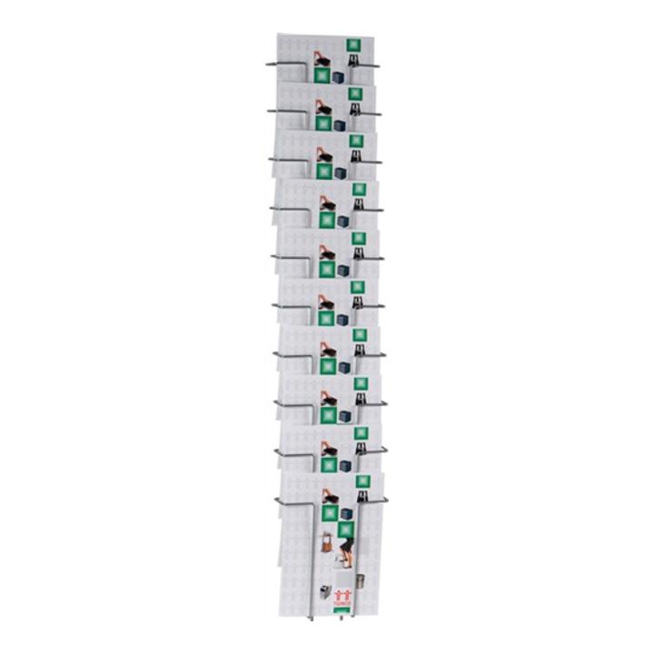 Prospekthalter 10 Fächer DIN A4 f.Wandbefestigung H1152xB232xT75mm Draht silber