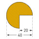 Protection antichoc Moravia MORION arête circulaire 40 x 40 mm longueur 1000 mm jaune/noir magnétique-2