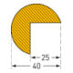 Protection antichoc Moravia MORION arête circulaire 40 x 40 mm longueur 5000 mm jaune/noir-2