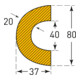 Protection contre les chocs Moravia MORION pour tubes 30 - 50 mm jaune/noir magnétique-3