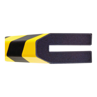 Protection contre les chocs Moravia MORION protection de profil trapézoïdal 40 x 80 x 8 mm longueur 1000 mm jaune/noir