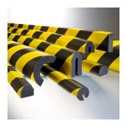 Protection contre les chocs Moravia MORION protection de profil trapézoïdal 40 x 80 x 8 mm longueur 1000 mm jaune/noir