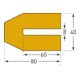 Protection contre les chocs Moravia MORION protection de profil trapézoïdal 40 x 80 x 8 mm longueur 1000 mm jaune/noir-4