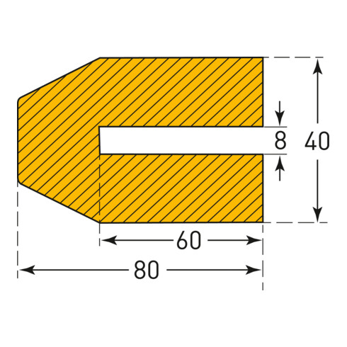 Protection contre les chocs Moravia MORION protection de profil trapézoïdal 40 x 80 x 8 mm longueur 1000 mm jaune/noir
