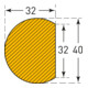 Protection contre les chocs Moravia MORION protection de surface circulaire 32 x 40 x 1000 mm jaune/noir-3