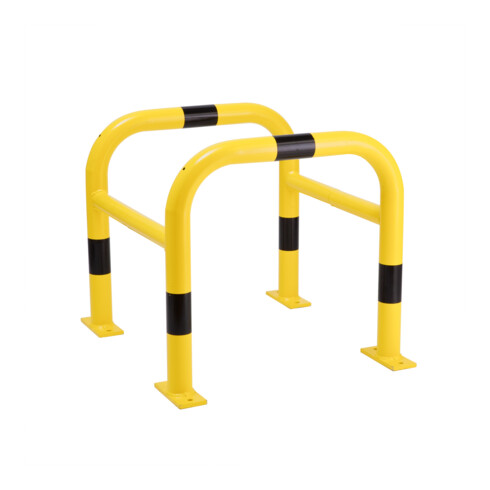 Support de protection Moravia pour montage mural extérieur noir/jaune au moyen d'un manchon d'insertion 1300 mm 48 mm